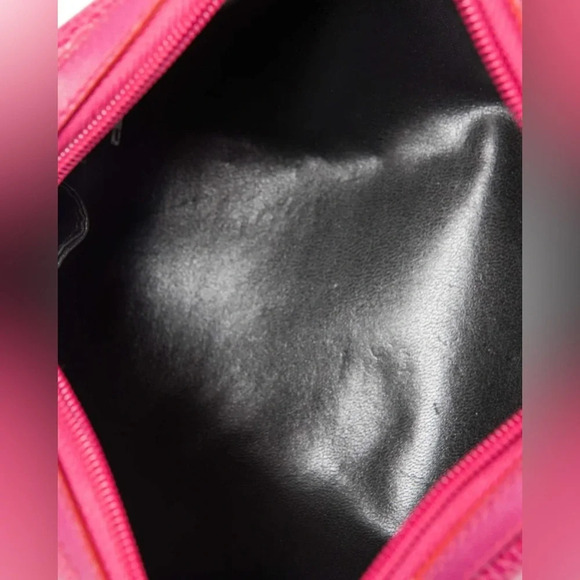 🩷Mark Cross Hot Pink Pebble Leather Messenger Bag - Picture 6 of 9